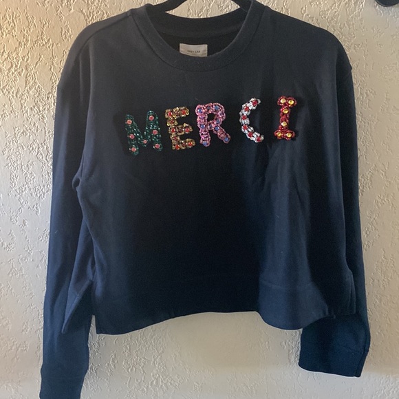 Grey Lab embellished Merci sweatshirt. Size small, never worn. - Picture 3 of 4